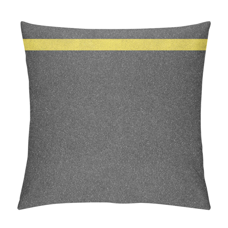 Personality  Asphalt Texture Background With Yellow Line Pillow Covers