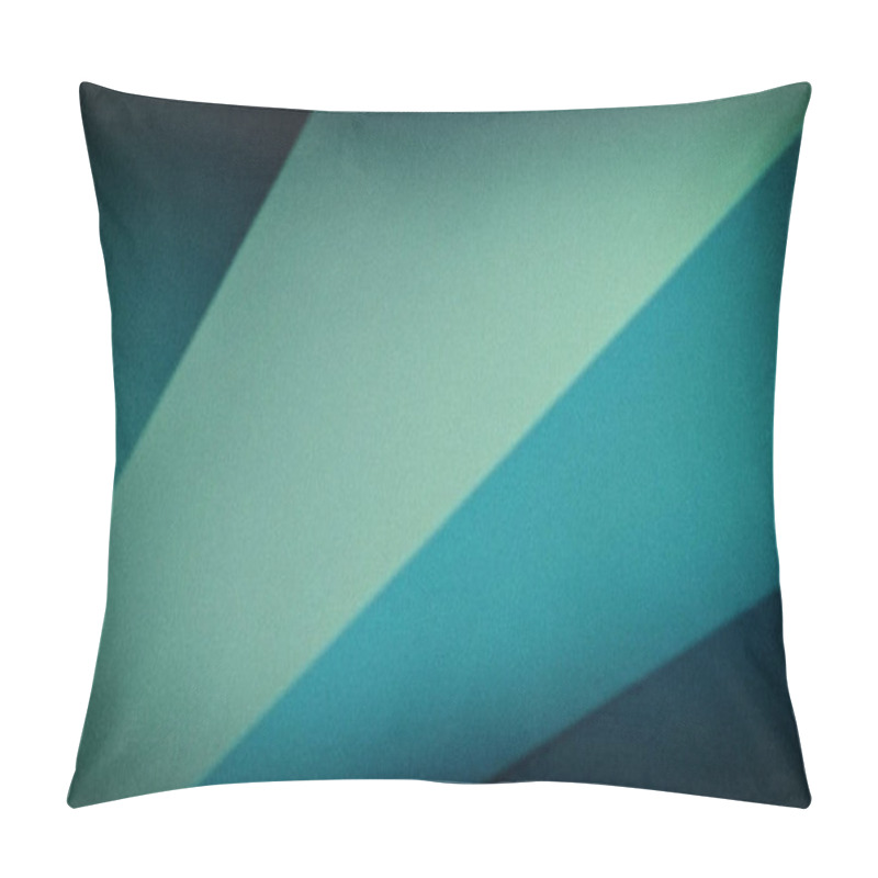 Personality  Abstract 4K Background Featuring Teal And Green Geometric Stripes With A Grainy Texture And A Soft Blur Effect, Creating A Stylish, Modern Design Pillow Covers