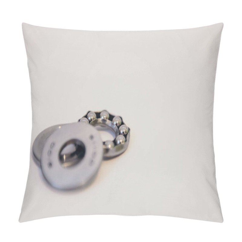 Personality  Chrome Ball Bearings On White Background Pillow Covers