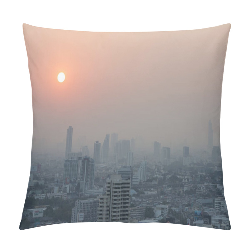 Personality  The Bar With The Skyline From The Roof Top Of The Marriott Hotel In The City Of Bangkok In Thailand In Southest Asia.  Thailand, Bangkok, November, 2019 Pillow Covers