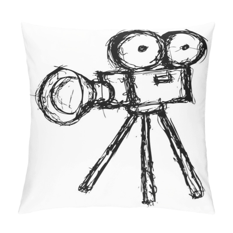 Personality  Sketchy Projector In Doodle Style Pillow Covers