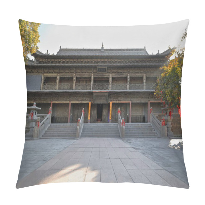 Personality  W.facade Giant Buddha Hall-DafoSi Great Buddha Temple Built In 1098-best Western Xia Dynasty Imperial Temple Left-hosts The Largest Asian Reclining Buddha Of Clay On Wooden Frame. Zhangye-Gansu-China. Pillow Covers