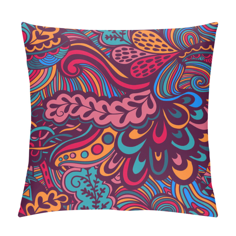 Personality  Vector Seamless Texture With Abstract Flowers. Endless Backgroun Pillow Covers