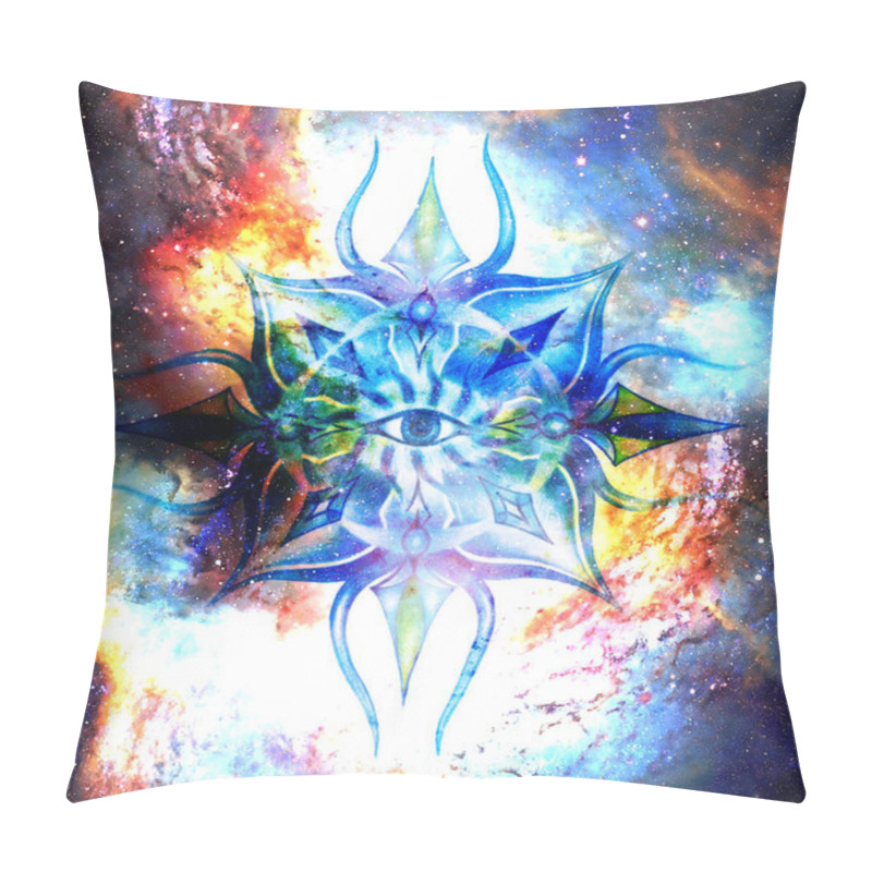 Personality  Ornamental Mandala In Cosmic Space, Third Eye Chakra Pillow Covers