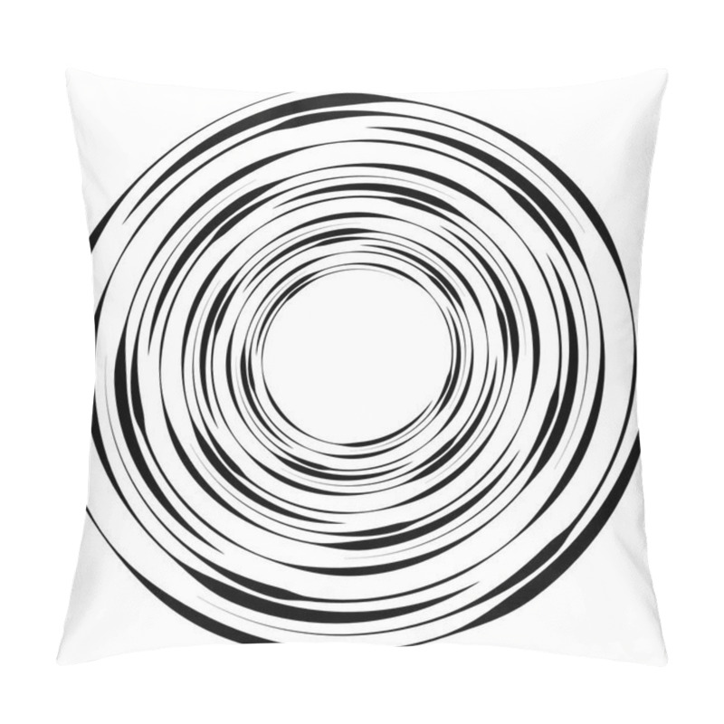 Personality  Abstract Concentric Element Isolated On White Background Pillow Covers