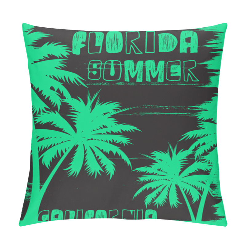 Personality  Summer Tee Graphic Design Florida California Pillow Covers