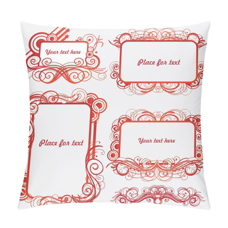 Personality  Set Of Beautiful Swirl Frames And Borders Pillow Covers