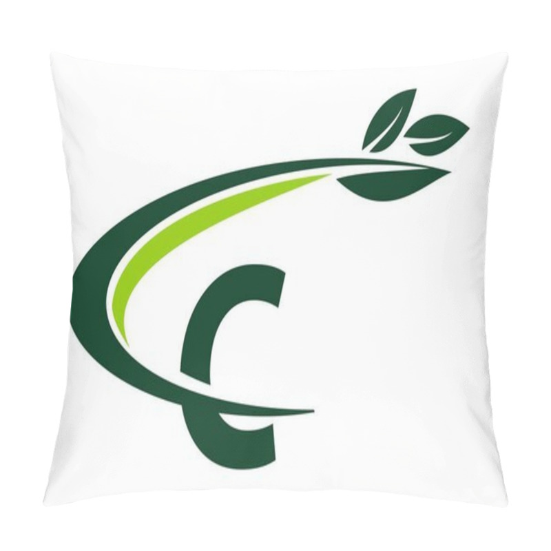 Personality  Swoosh Leaf Letter C Pillow Covers