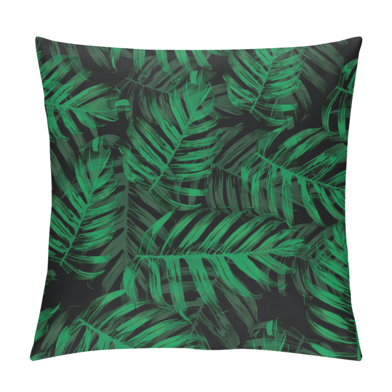 Personality  Palm Monstera Seamless Pattern Pillow Covers