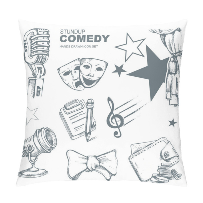 Personality  Standup Comedy Icons Set Pillow Covers