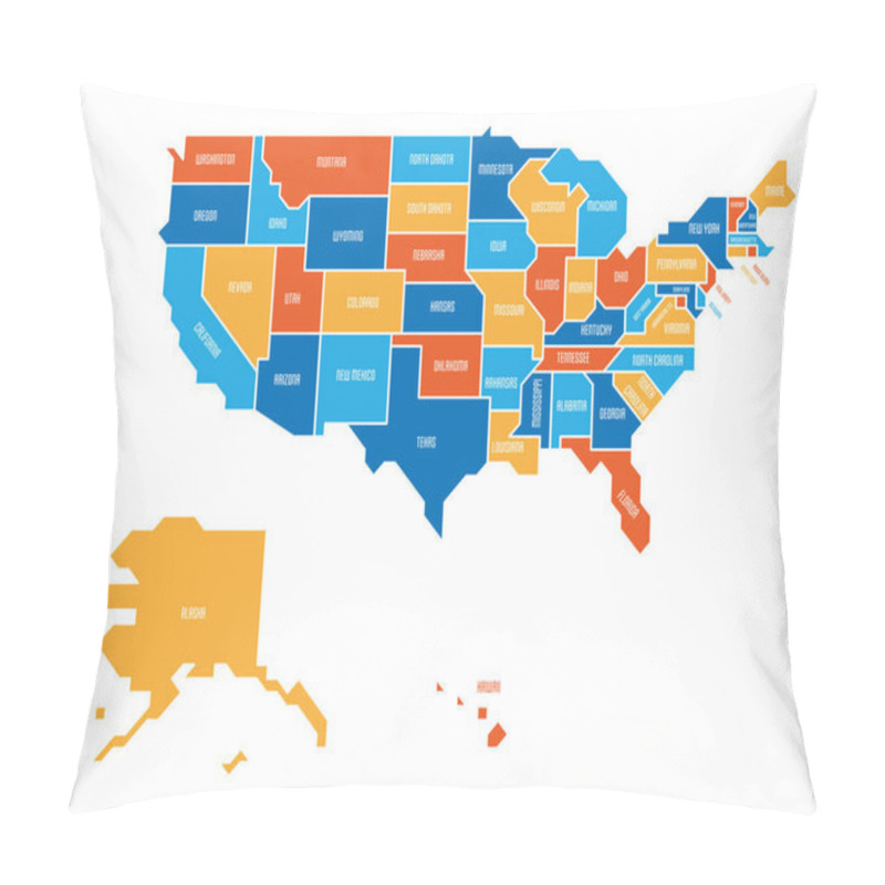 Personality  Generalized Retro Map Of USA Pillow Covers