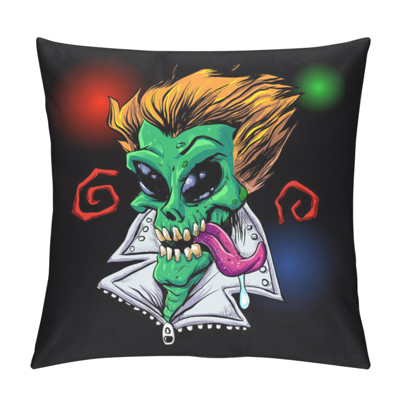 Personality  Green Alien Zombie In The Party. Pillow Covers