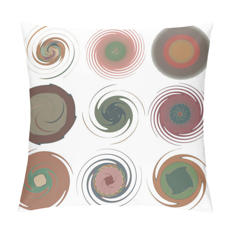 Personality  Dark Abstract Spiral, Swirl, Twirl And Vortex Shapes Pillow Covers