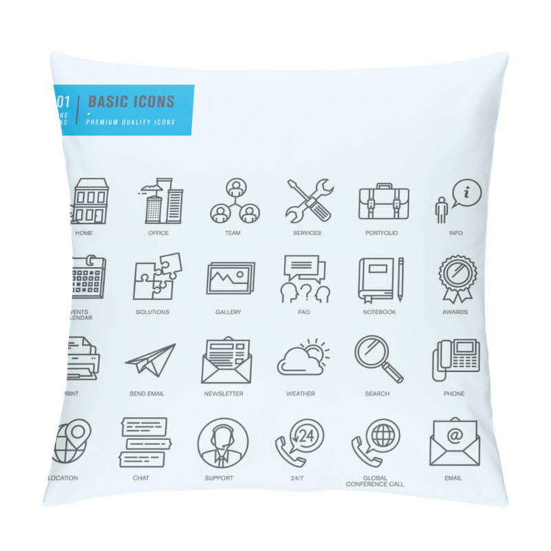 Personality  Thin Line Icons Set. Universal Icons For Website And App Design. Pillow Covers