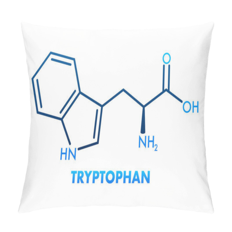 Personality  Tryptophan Formula. Tryptophan Or L-tryptophan, Trp, W Amino Acid Molecule. Pillow Covers