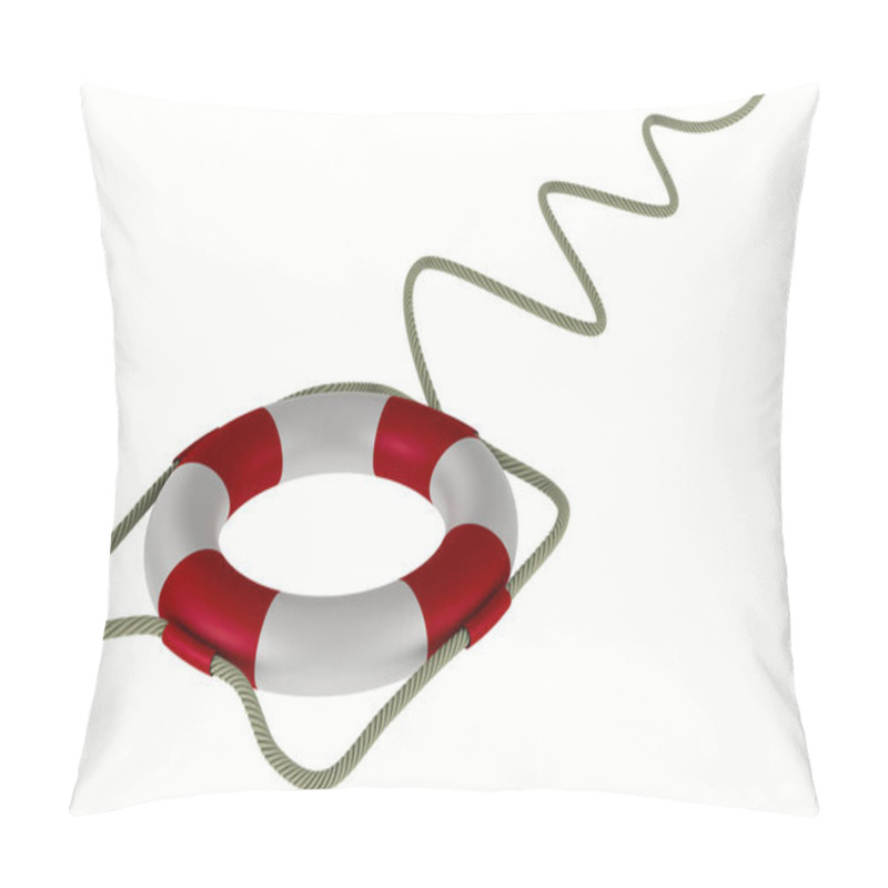 Personality  Lifebuoy On White Background. Isolated 3D Image Pillow Covers