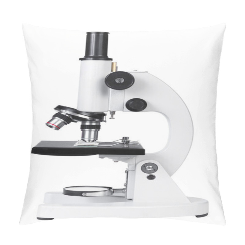 Personality  Laboratory Microscope Isolated On White Background Pillow Covers