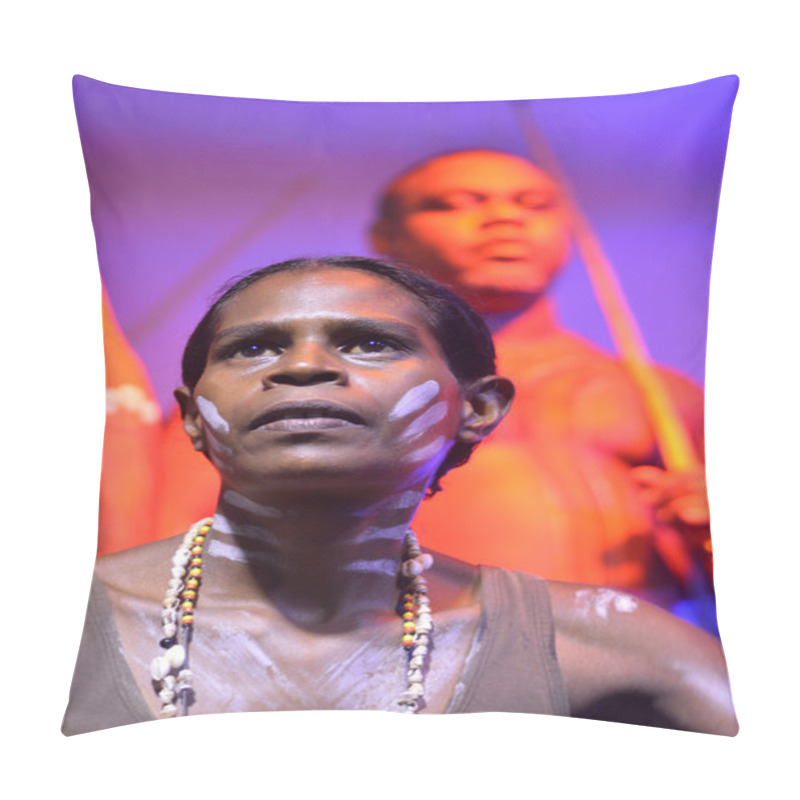 Personality  Yirrganydji Aboriginal Woman And Men In Queensland Australia Pillow Covers