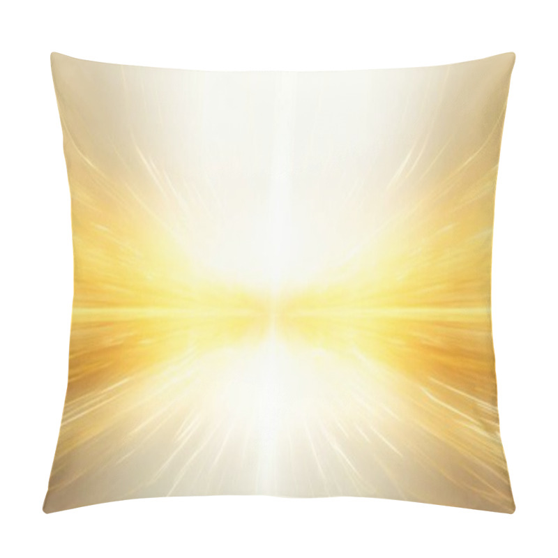 Personality  Gold Horizontal Lines, Symmetrical Composition, Bioluminescence, Pure White Background. Abstract Background Pillow Covers