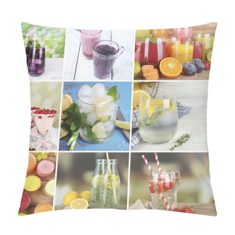 Personality  Collage Of Cold Summer Beverages Pillow Covers