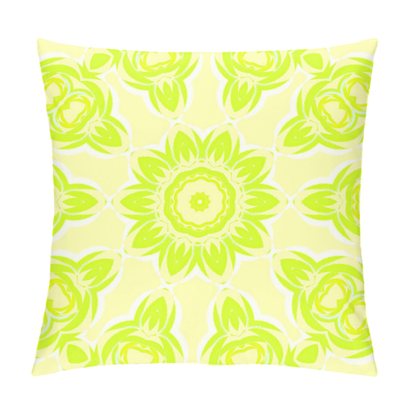 Personality  Seamless Floral Ornament Yellow Green Pillow Covers