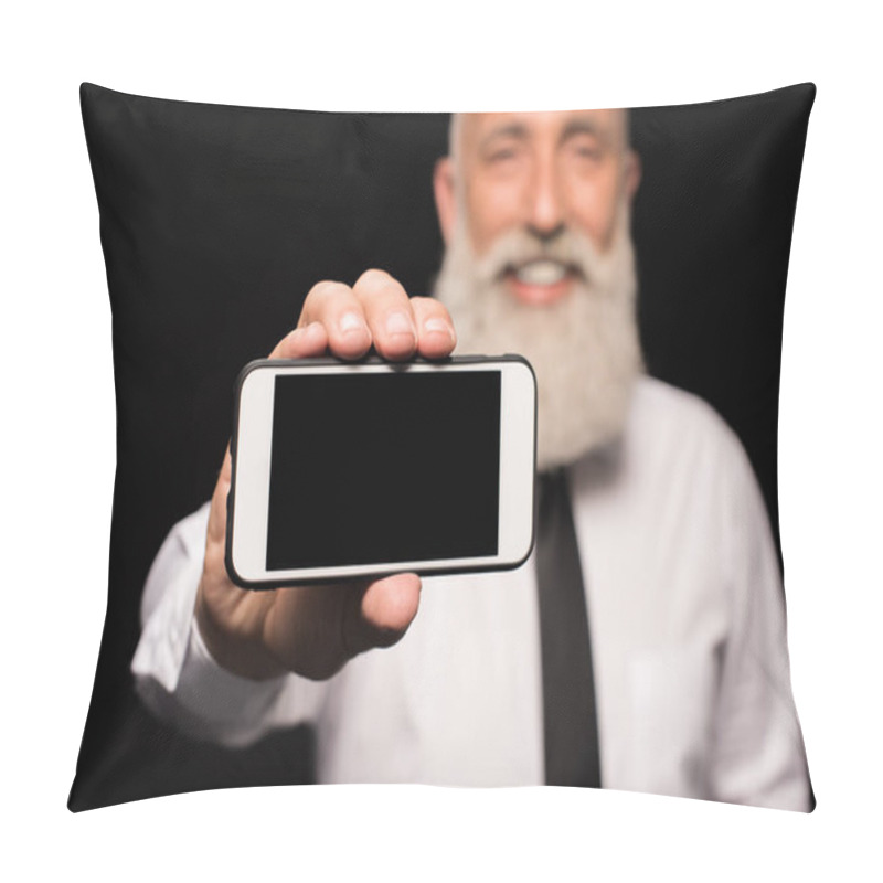 Personality  Man Showing Smartphone Screen Pillow Covers