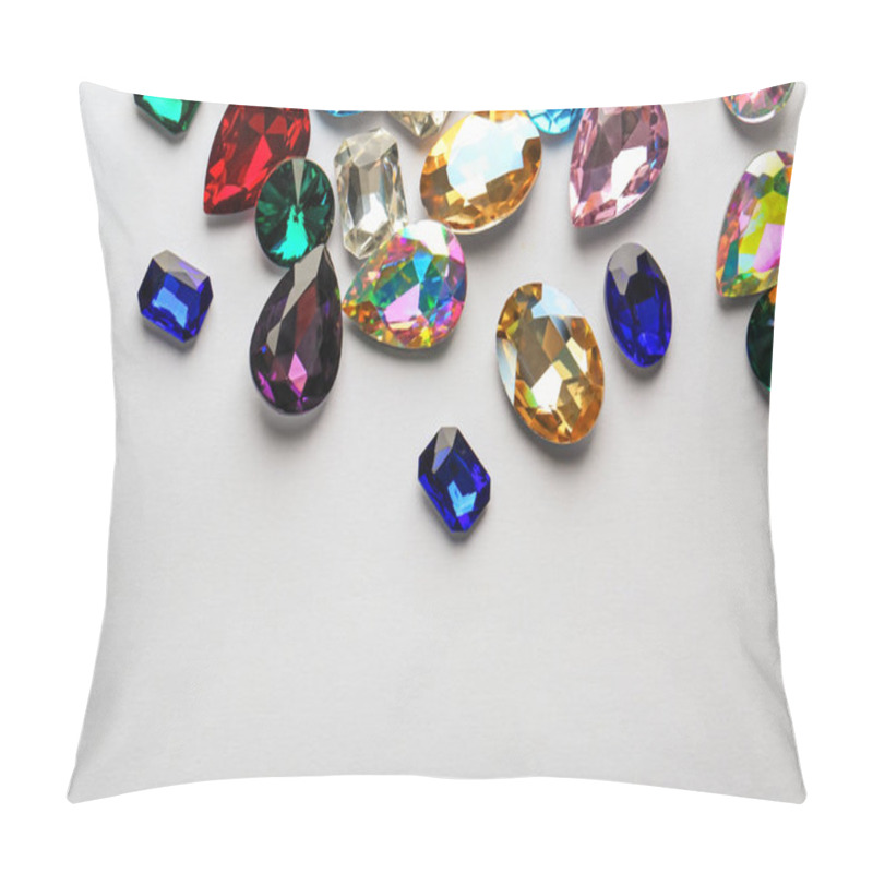 Personality  Precious Jewels On White Background Pillow Covers