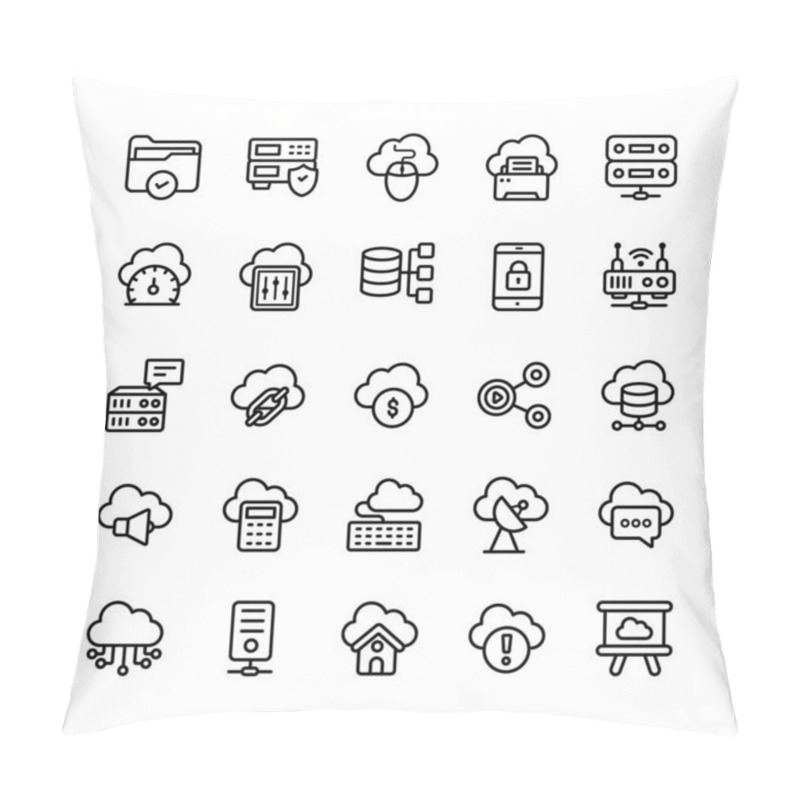 Personality  Cloud Computing, Cloud Storage, And Database Line Vectors Pack Is Here For Your Design Need. Editable Vectors Are Easy To Use. If You Hold This Set It Will Be Advantageous For Your Next Project.  Pillow Covers