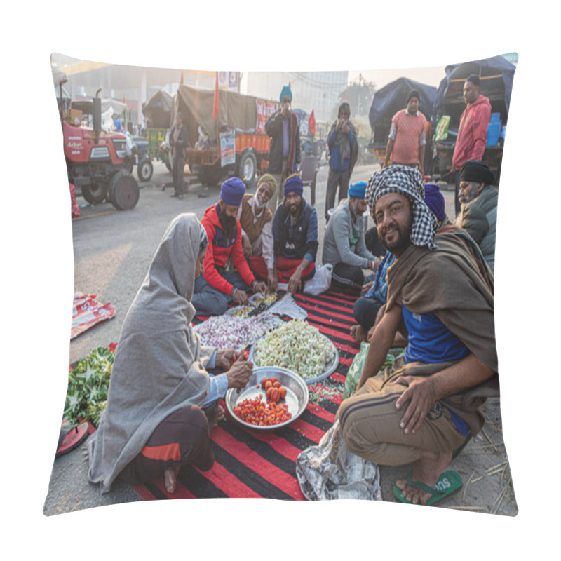 Personality  Farmers Are Protesting At Delhi Border Against The New Farm Law. Pillow Covers