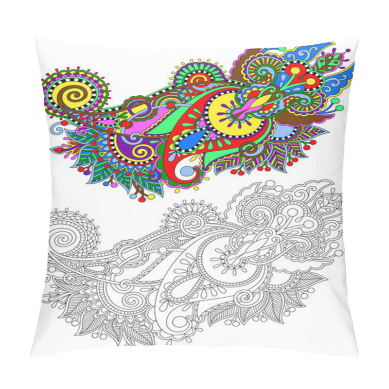 Personality  Original Hand Draw Line Art Ornate Flower Design Pillow Covers