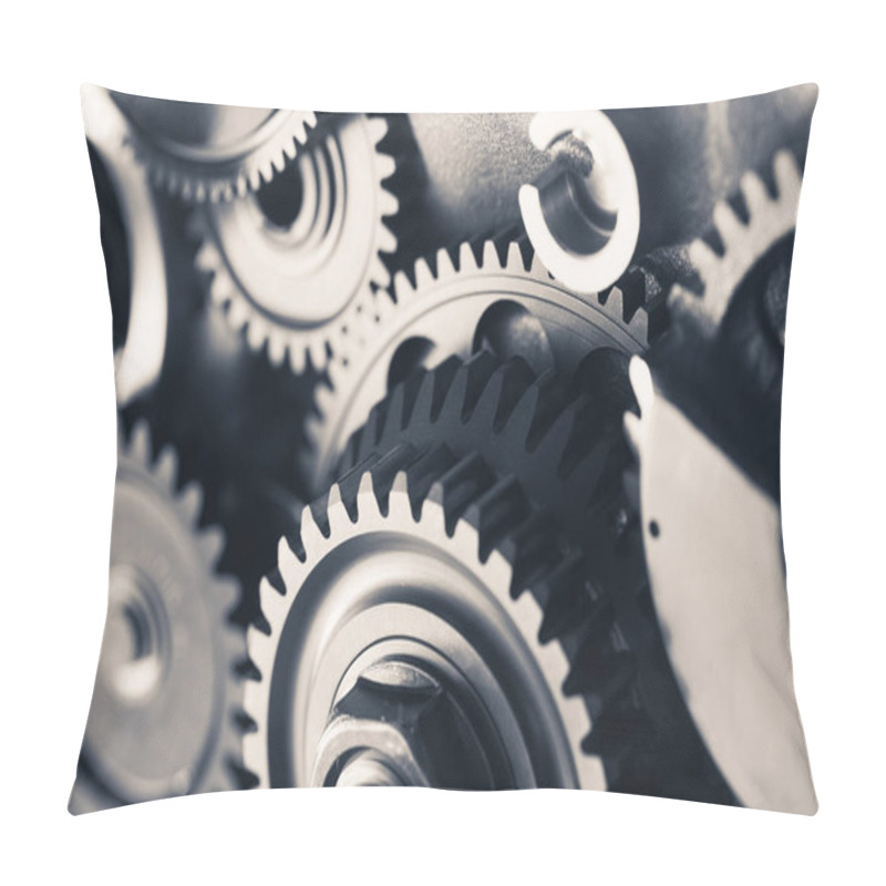 Personality  Engine Gear Wheels, Industrial Background Pillow Covers