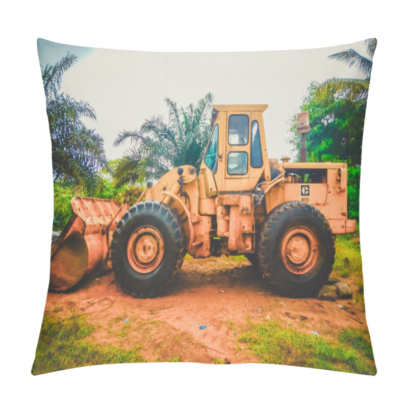 Personality  Old Excavator In The Middle Of The Bush. Liberia, West Africa Pillow Covers