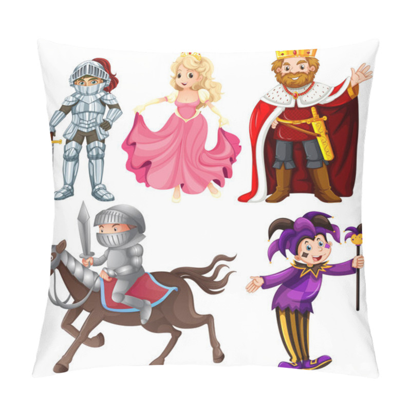 Personality  Set Of Medieval Cartoon Character Pillow Covers