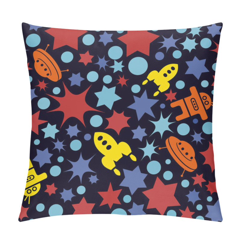 Personality  Pattern With Stars, Dots And Rockets Pillow Covers