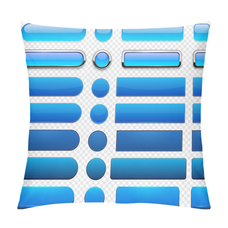 Personality  Blue High-detailed Modern Web Buttons. Pillow Covers