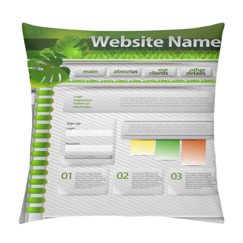 Personality  Web Site Design Template, Vector. Pillow Covers