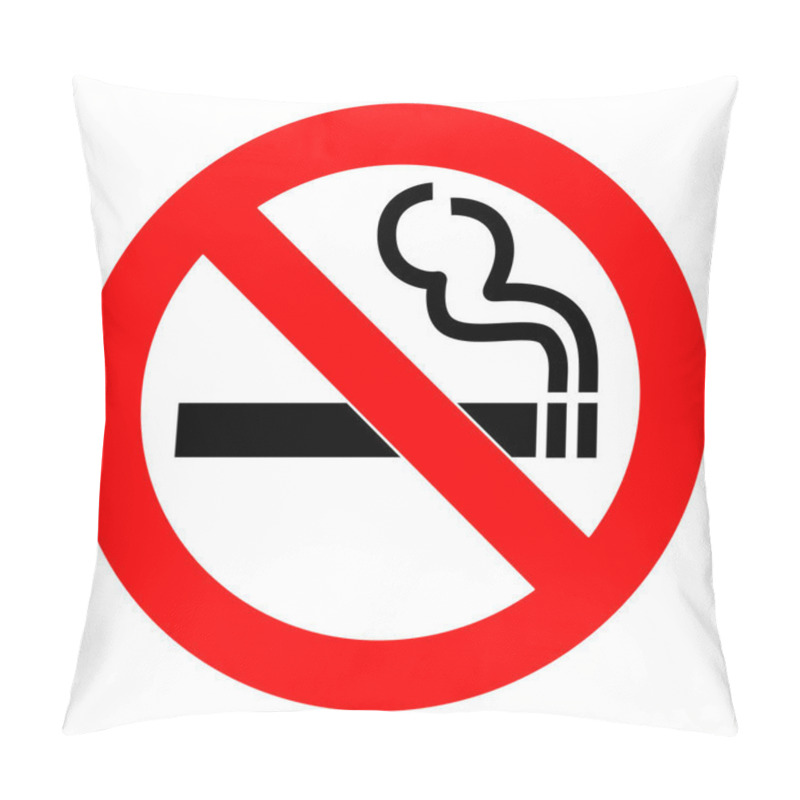 Personality  No Smoking  Sign. Forbidden Sign Icon Isolated On White Background Vector Illustration Pillow Covers