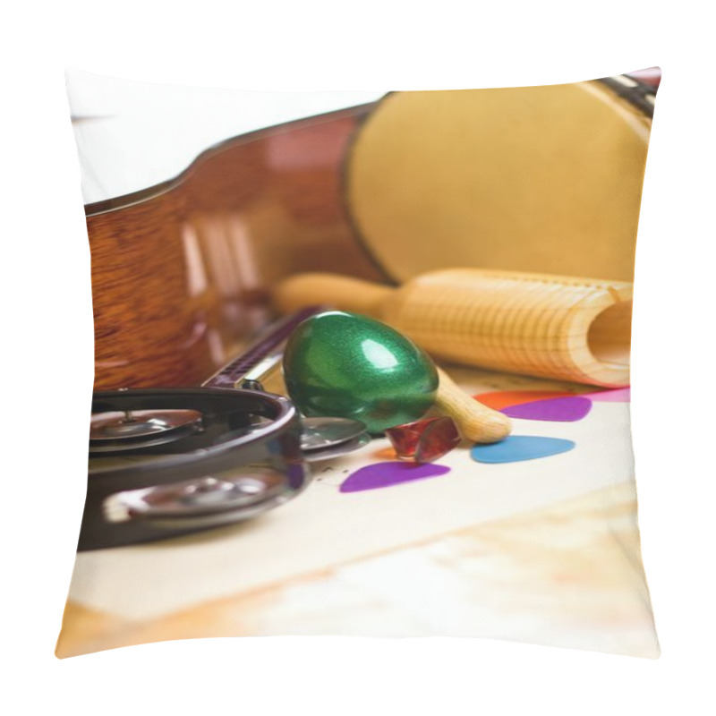 Personality  Green Egg Shaker Among Other Instruments Pillow Covers