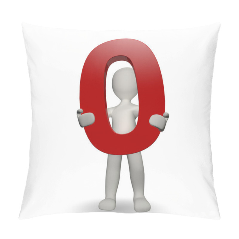 Personality  3D Human Charcter Holding Number Zero Pillow Covers