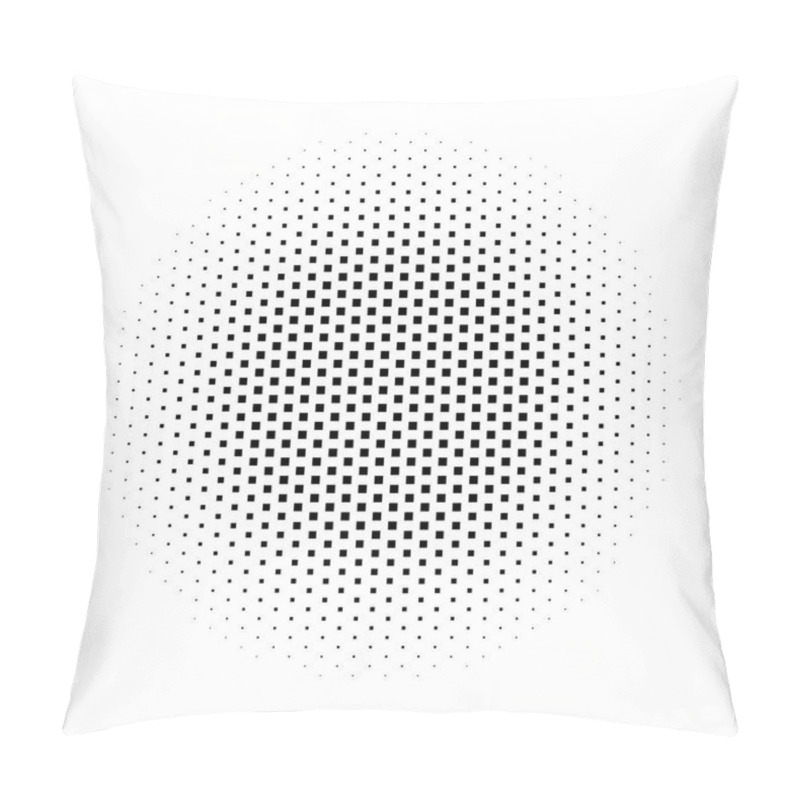 Personality  Abstract Halftone Gradient Background Circle Of Squares In Hexagonal Arrangement. Simple Stylish Modern Design Vector Element In Black And White Pillow Covers