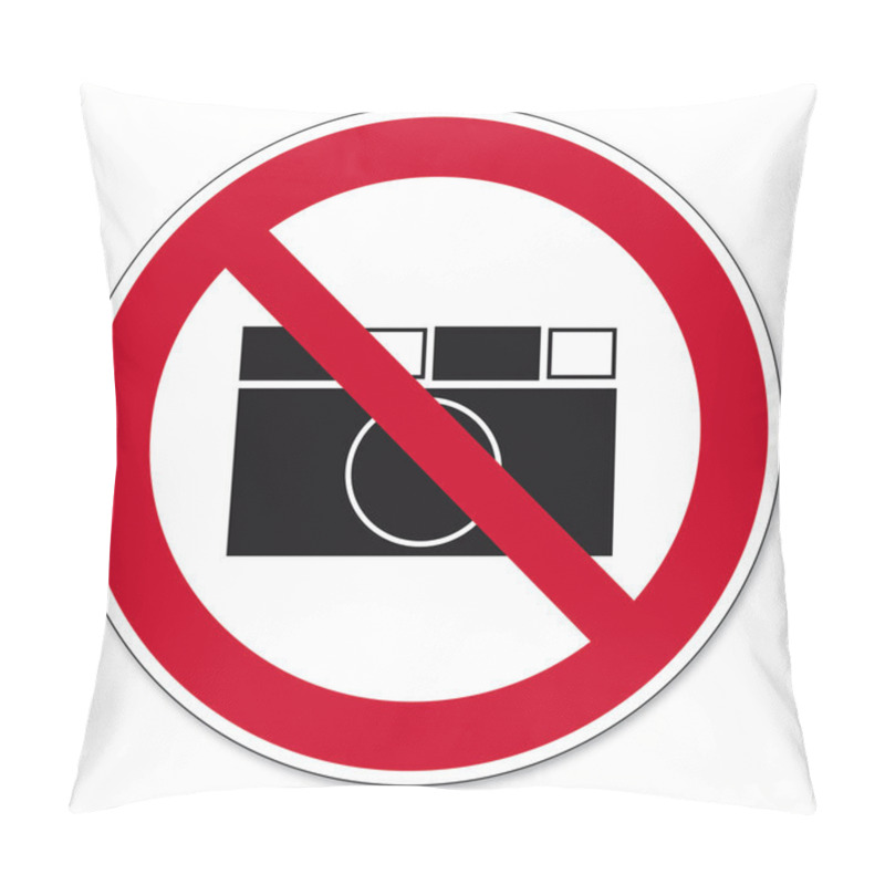 Personality  Prohibition Signs BGV Icon Pictogram Photographing Prohibited Paparazzi Pillow Covers