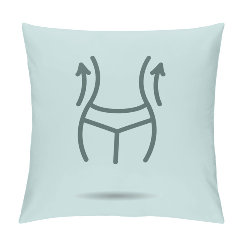 Personality  Weight Loss Icon. Slim Lady With Measuring Tape Pillow Covers