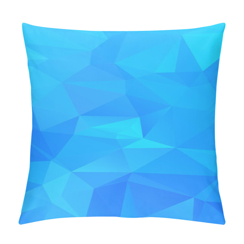 Personality  Shades Of Cyan Abstract Polygonal Geometric Background -- Low Poly.  Pillow Covers