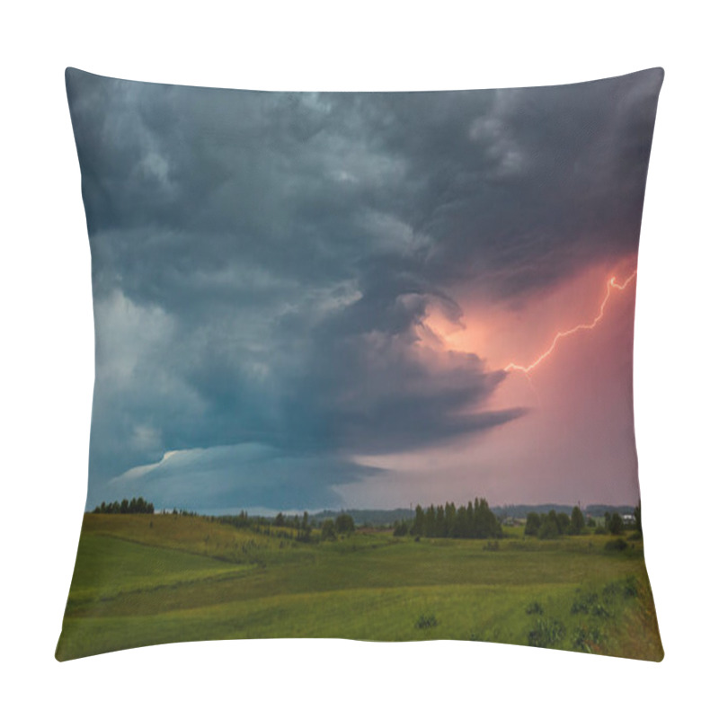 Personality  Thunder Lightning Storm Clouds With Lot Of Ligtning Bolts Pillow Covers