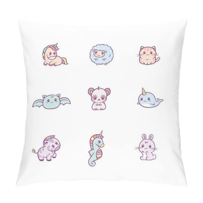 Personality  Set Of Adorable Happy Baby Animals And Fairytale Creatures Pillow Covers