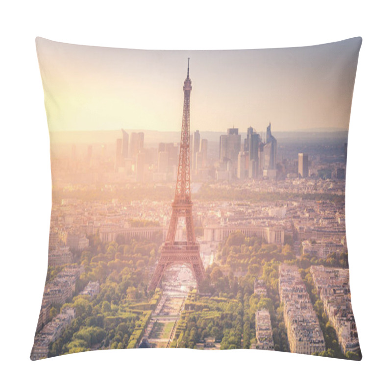 Personality  Eiffel Tower And Parisian Roofs At Dramatic Sunrise Paris, France Pillow Covers