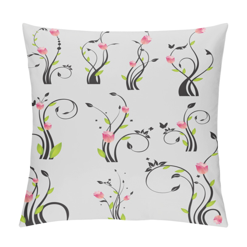 Personality  Lovely Beautiful Vector Elementary Flowers Pillow Covers