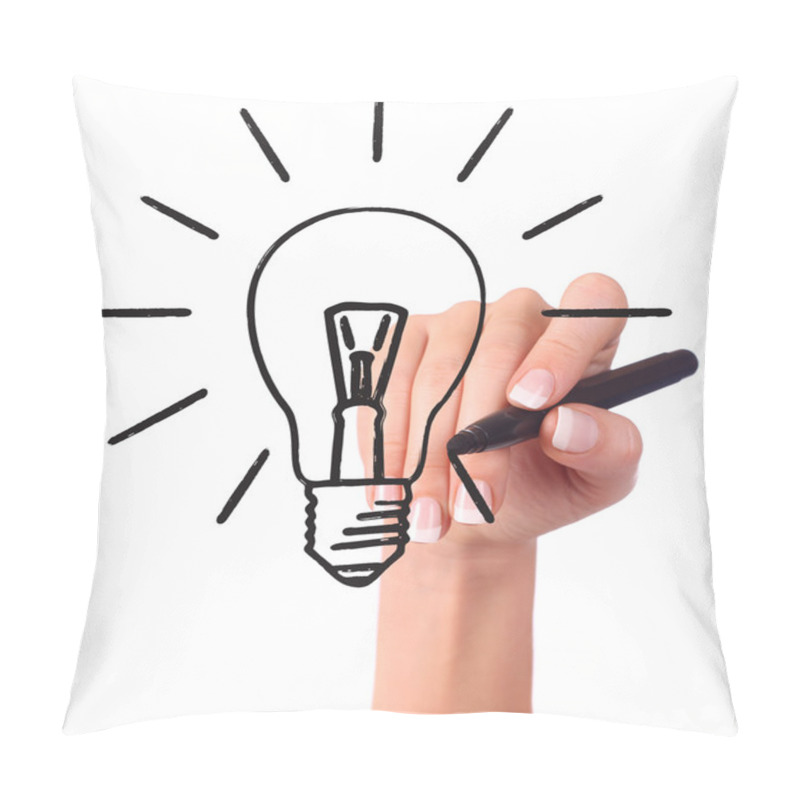 Personality  Hand Drawing Light Bulb Pillow Covers