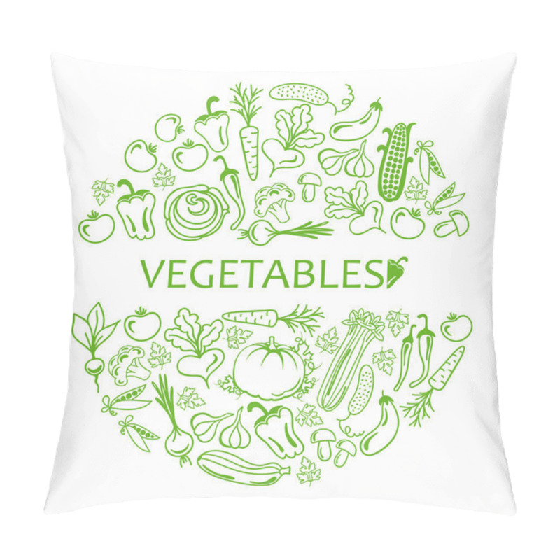 Personality  Circle Of Vegetables Icons Pillow Covers