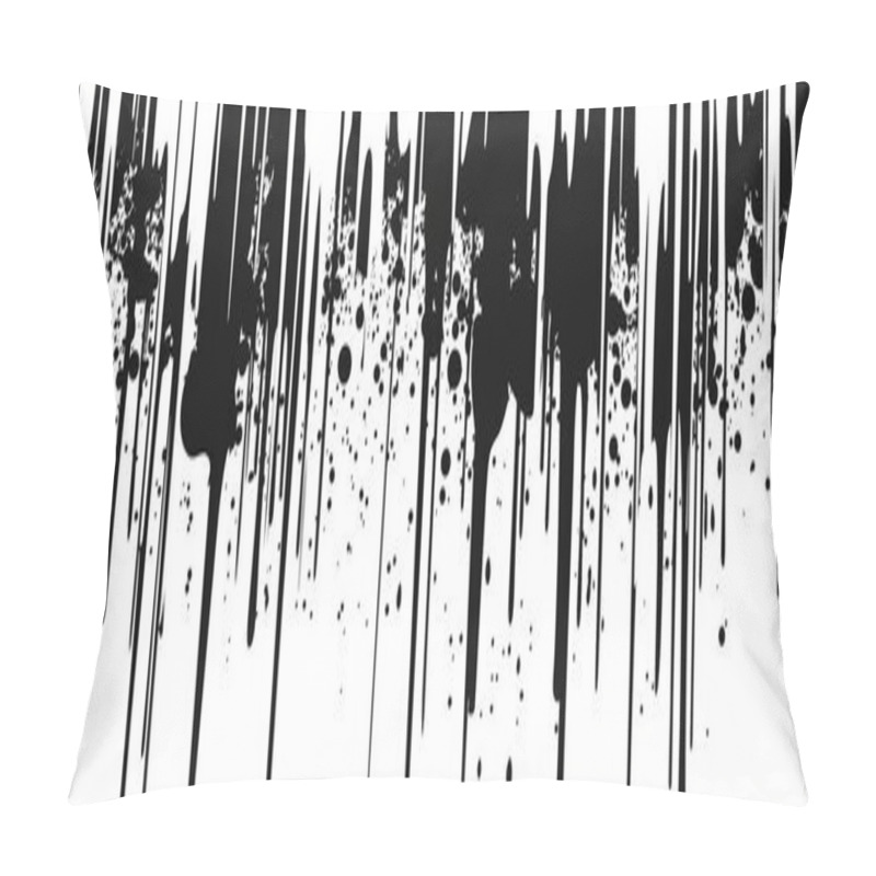 Personality  Pattern Bold Black And White Dripping Paint Vector Art - Minimalist Grunge Design Pillow Covers